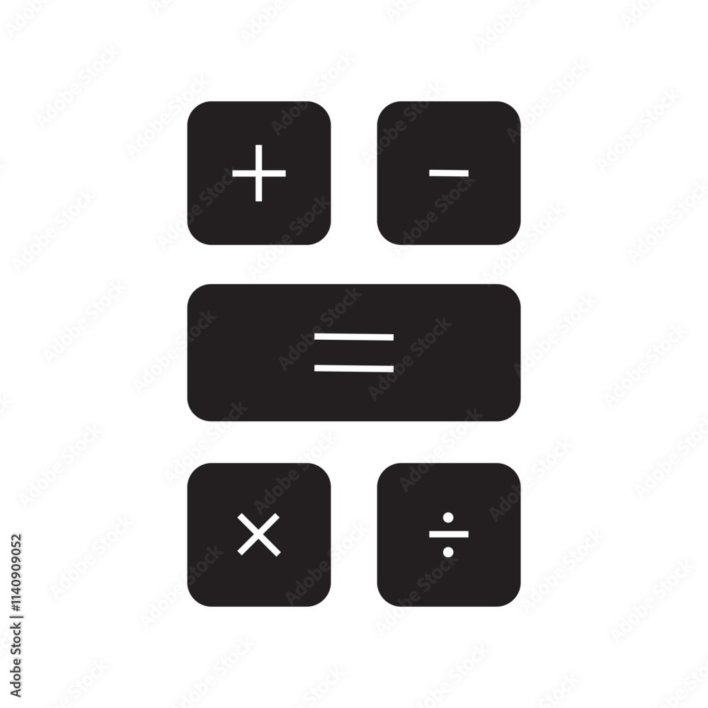 Calculator key icon. Plus, minus, and other calculator icon, Addition, subtraction. Mathematical symbols icon. Math symbols icon set. isolated on white background. Calculator key icon. Plus, minus, and other calculator icon, Addition, subtraction. Mathematical symbols icon. Math symbols icon set. isolated on white background.