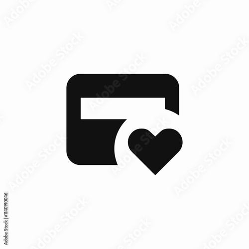 bank card heart favourite icon sign vector