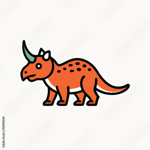 Sketch dinosaur triceratops vector illustration. Natural prehistoric extinct animal of the Jurassic period. Vector illustration
