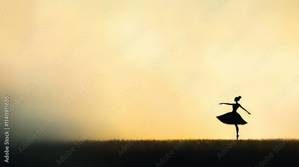 A woman dancing on a grassy field under the sun through cloudy skies A woman dancing on a grassy field under the sun through cloudy skies