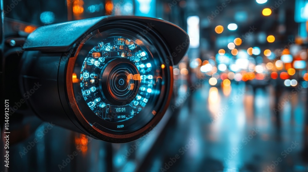 Smart home dashboard displaying live feeds from CCTV cameras in a modern urban setting at night Smart home dashboard displaying live feeds from CCTV cameras in a modern urban setting at night