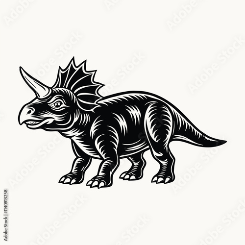 Set of Carnotaurus roaring Dinosaur Coloring Page Outline Coloring Book page for kids. outline vector illustration isolated on a white background.