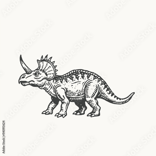 Set of Carnotaurus roaring Dinosaur Coloring Page Outline Coloring Book page for kids. outline vector illustration isolated on a white background.