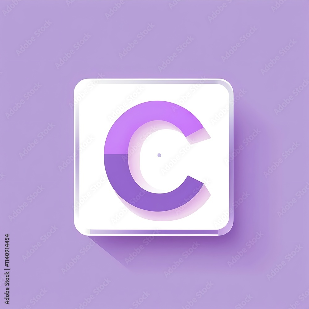 letter C lila icon logo for sleek Adobe Stock UI UX button design letter C lila icon logo for sleek Adobe Stock UI UX button design