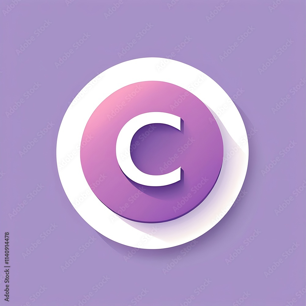 letter C lila icon logo for sleek Adobe Stock UI UX button design letter C lila icon logo for sleek Adobe Stock UI UX button design