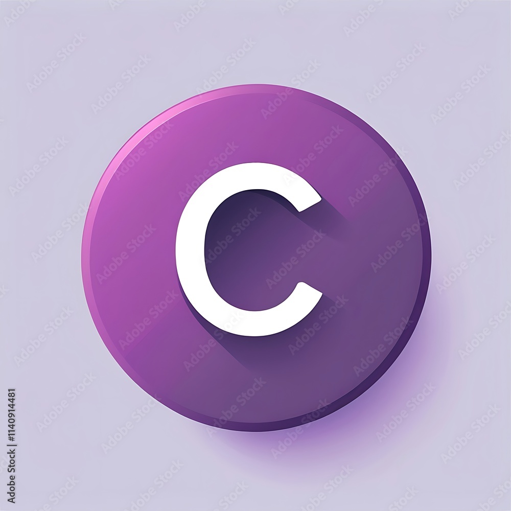 letter C lila icon logo for sleek Adobe Stock UI UX button design letter C lila icon logo for sleek Adobe Stock UI UX button design