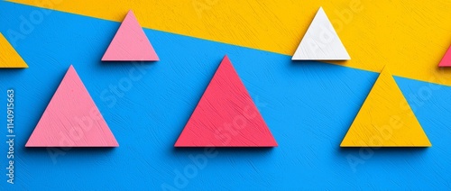 Free Download An illustration showcasing triangles and angled shapes, a colorful abstract background with geometric patterns, a panoramic scene. - GFXLoad