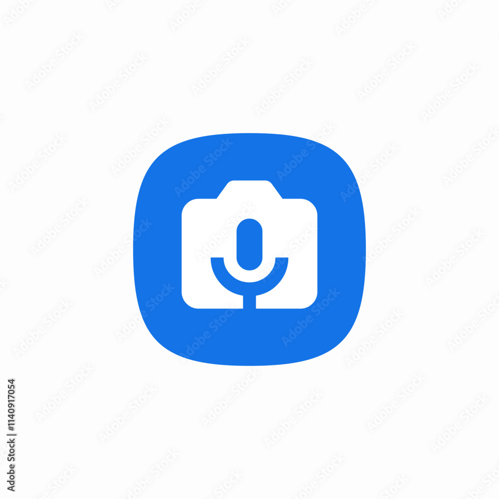 photo camera microphone icon sign vector photo camera microphone icon sign vector