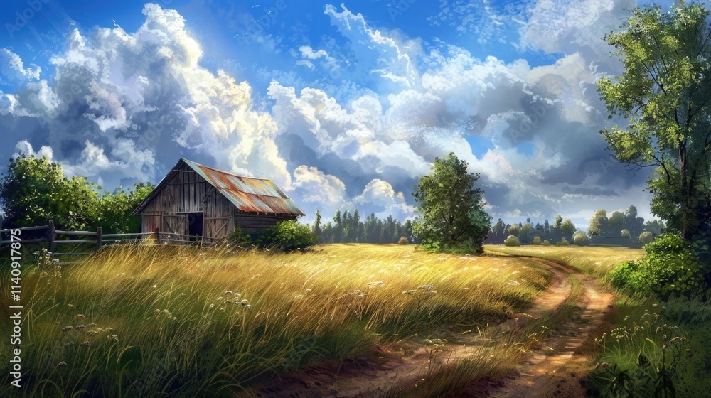 Pastoral Wilderness: Realistic and Detailed Natural Landscapes of Countryside Fields Pastoral Wilderness: Realistic and Detailed Natural Landscapes of Countryside Fields