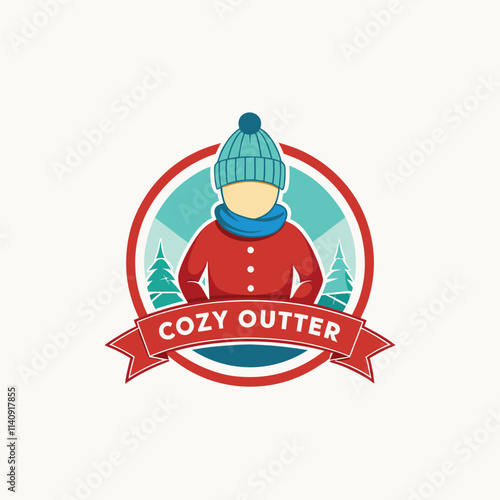 cozy winter outfit. knitted sweater, woolen hat, and fur boots with Cozy Vibes inscription. Yellow knitwear set, vector cartoon illustration isolated on white background