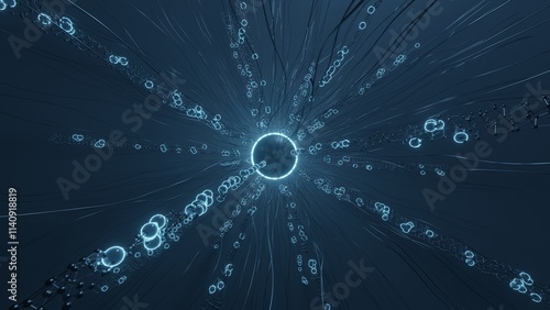 Tableau sur toile 3D rendering of microscopic Sci-Fi