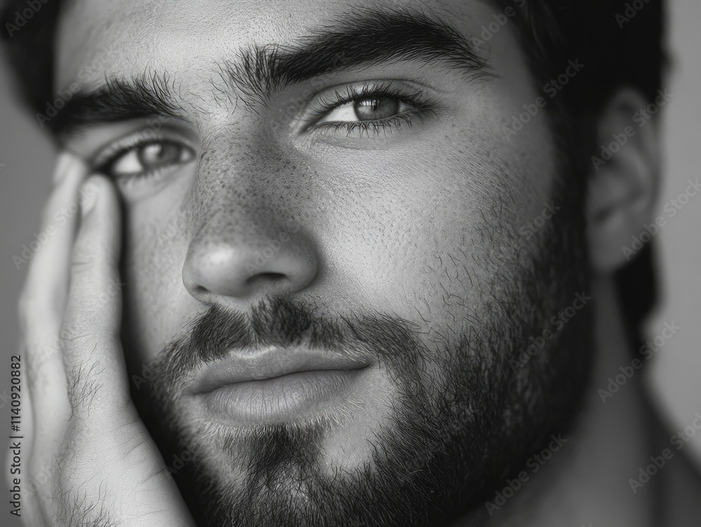 Professional Man with Facial Hair and Serious Expression Professional Man with Facial Hair and Serious Expression