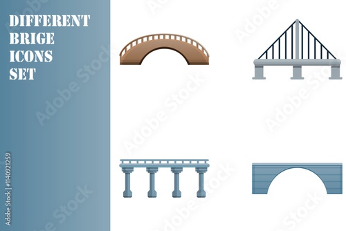 different bridge icons set