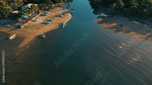 Drone Tilt Up Revealing Water and Mountains