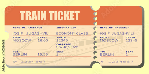 Bus ticket design, illustration, template. Vector graphics, boarding pass for city transport