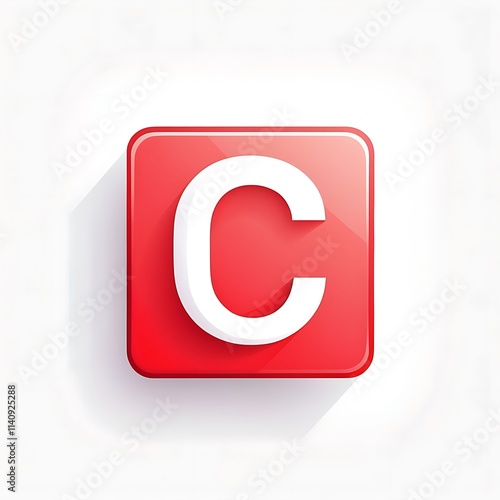 Free Download letter C red icon logo for Adobe Stock UI UX button with bold design - GFXLoad