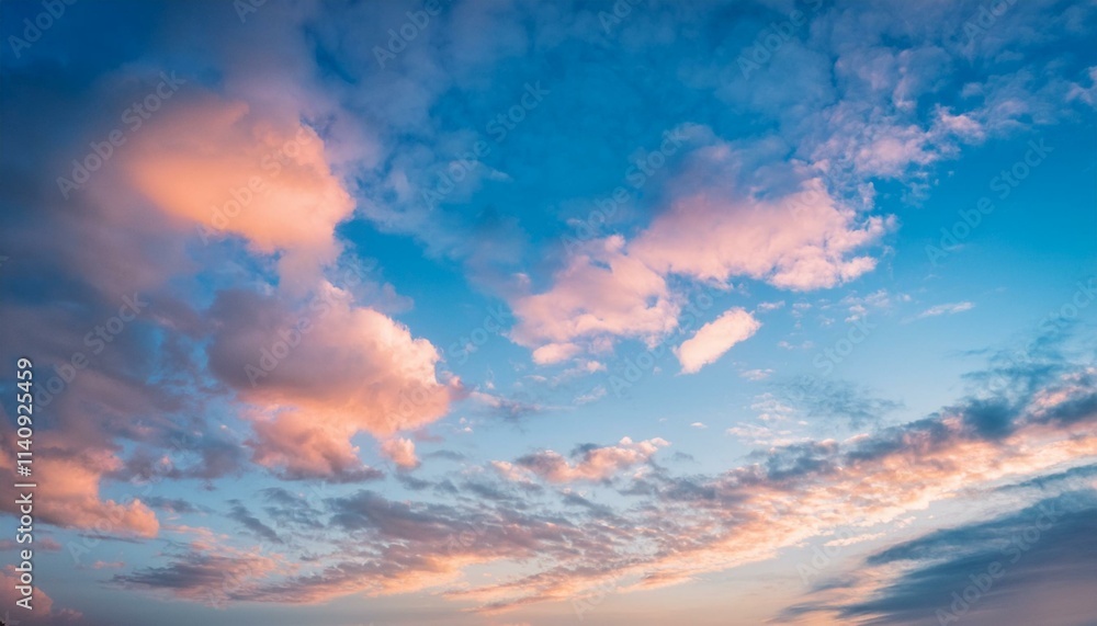 A scene of colorful clouds magically flowing over a blue sky, emitting colorful light. A scene of colorful clouds magically flowing over a blue sky, emitting colorful light.