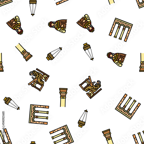 byzantium empire justinian vector seamless pattern thin line illustration