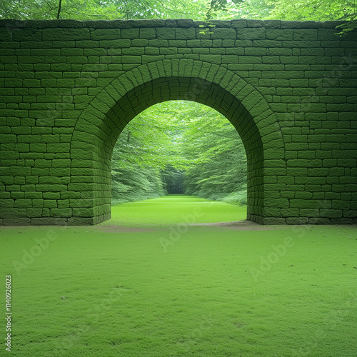 Moss-Covered Wall Offering a Stunning Connection to Your Tranquil Herbal Garden
