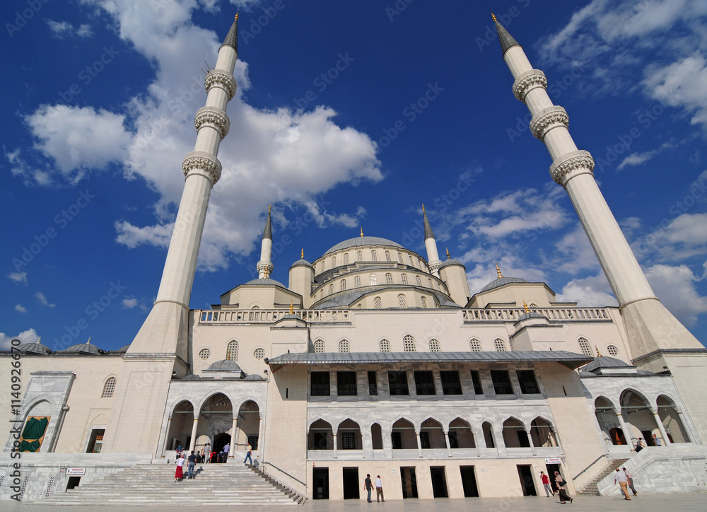 Fototapeta premium Kocatepe Mosque in Ankara, Turkey was built in the 20th century. It is one of the most important mosques of the recent period.