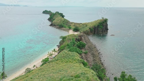 Small Remote Island Philippines Drone Push In
