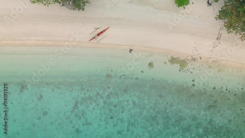 Top Down Shot Beach and Boats