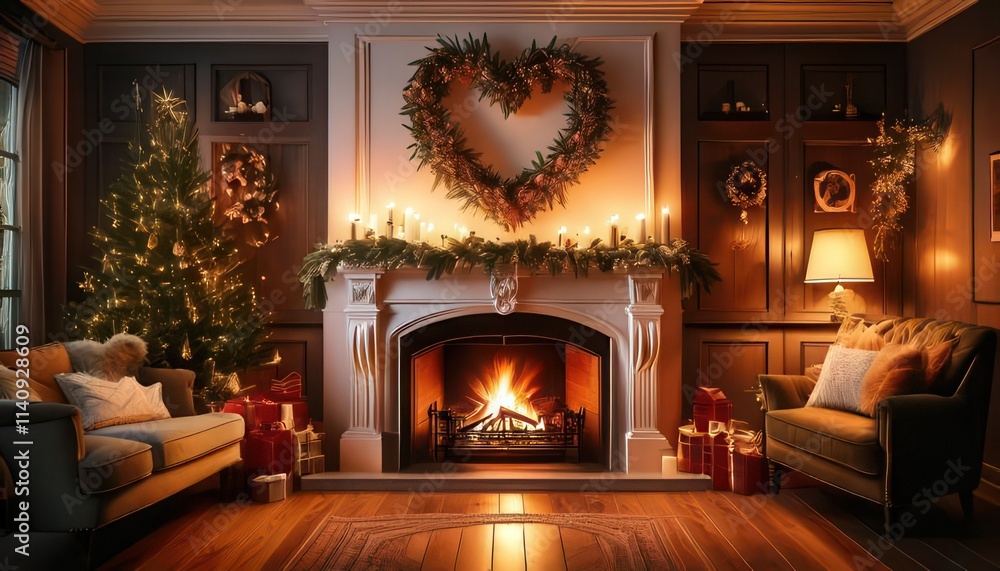 heart over a fireplace valentine's day heart over a fireplace valentine's day