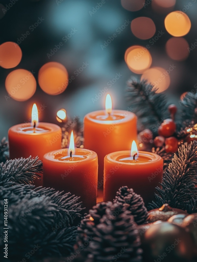 Cozy Christmas Candlelit Display Cozy Christmas Candlelit Display