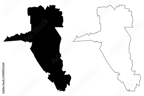 Uasin Gishu County (Republic of Kenya, Rift Valley Province) map vector illustration, scribble sketch Uasin Gishu map