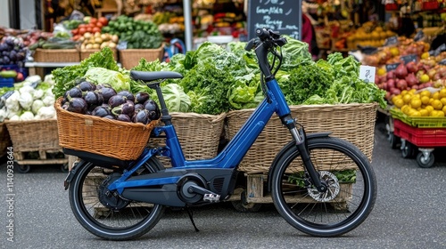 Urban E-Bike Adventure: Fresh Produce Shopping at the Farmers Market photo