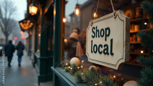 Charming local shop invites holiday shoppers with warm lights and festive decor