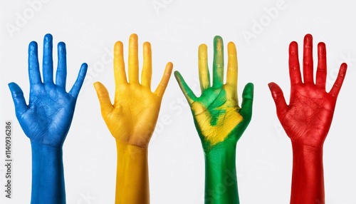 colorful hands of the person