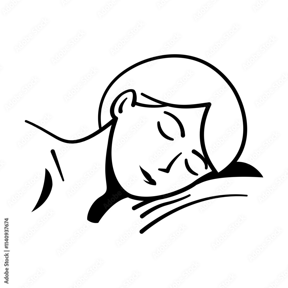 sleeping woman icon. sleeping girl icon sleeping woman icon. sleeping girl icon