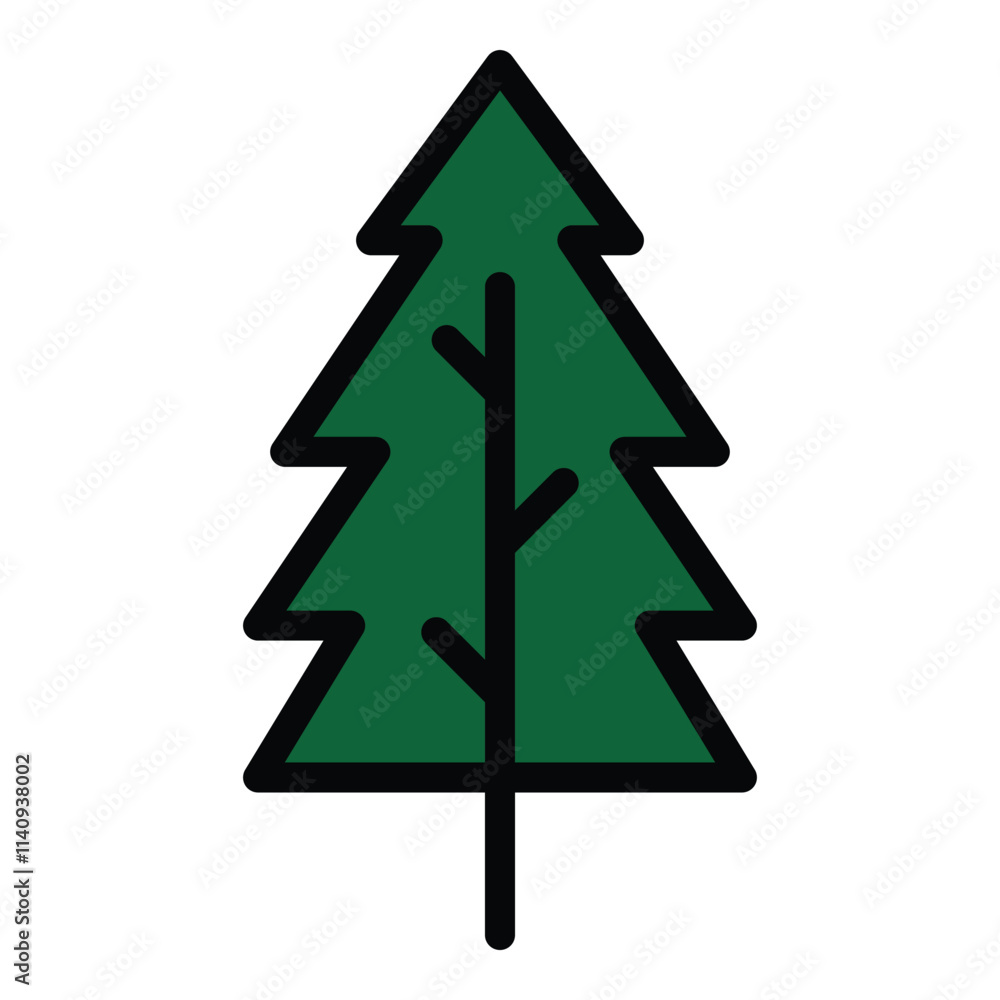 Spruce Flat Icon Isolated On White Background Spruce Flat Icon Isolated On White Background