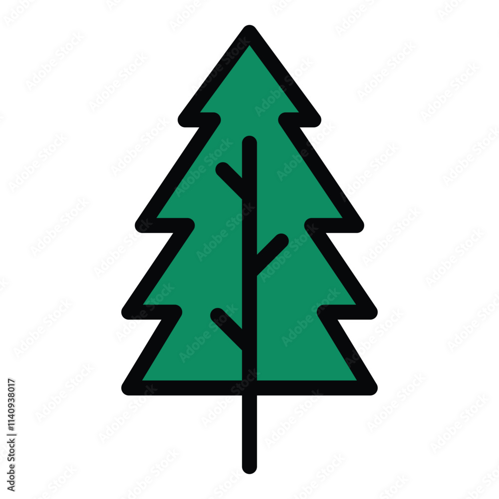 Spruce Flat Icon Isolated On White Background Spruce Flat Icon Isolated On White Background