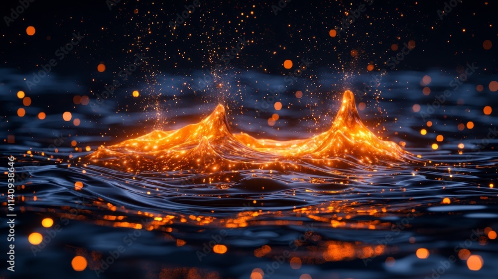 A picture of a wave in the water at night A picture of a wave in the water at night