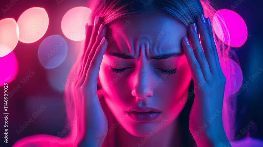 A woman with her head in her hands A woman with her head in her hands