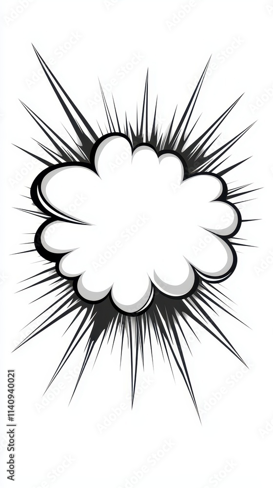 Obraz premium Dynamic Comic Style Explosion with Blank Space for Text or Graphics