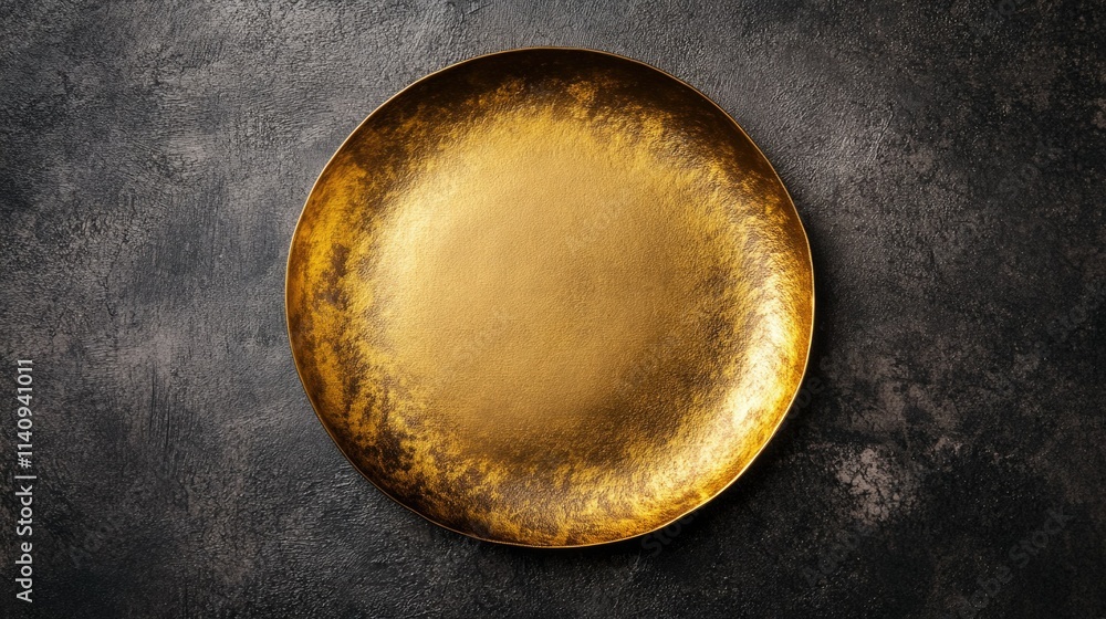 Golden Gilded Dish - Abstract Art Golden Gilded Dish - Abstract Art