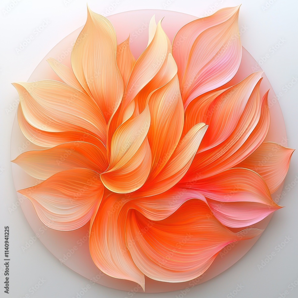 Vibrant Abstract Floral Design with Flowing Petals and Delicate Colors Vibrant Abstract Floral Design with Flowing Petals and Delicate Colors
