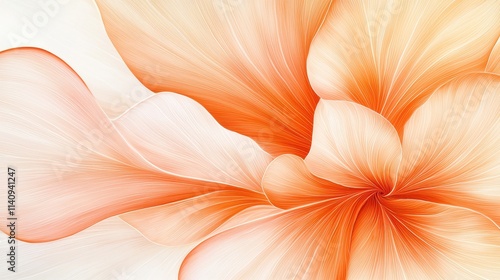 Wallpaper Mural Delicate Orange and White Floral Abstract Design for Modern Aesthetics Torontodigital.ca