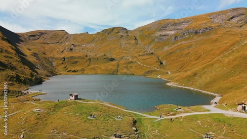 Lake On Mountain In Switzerland