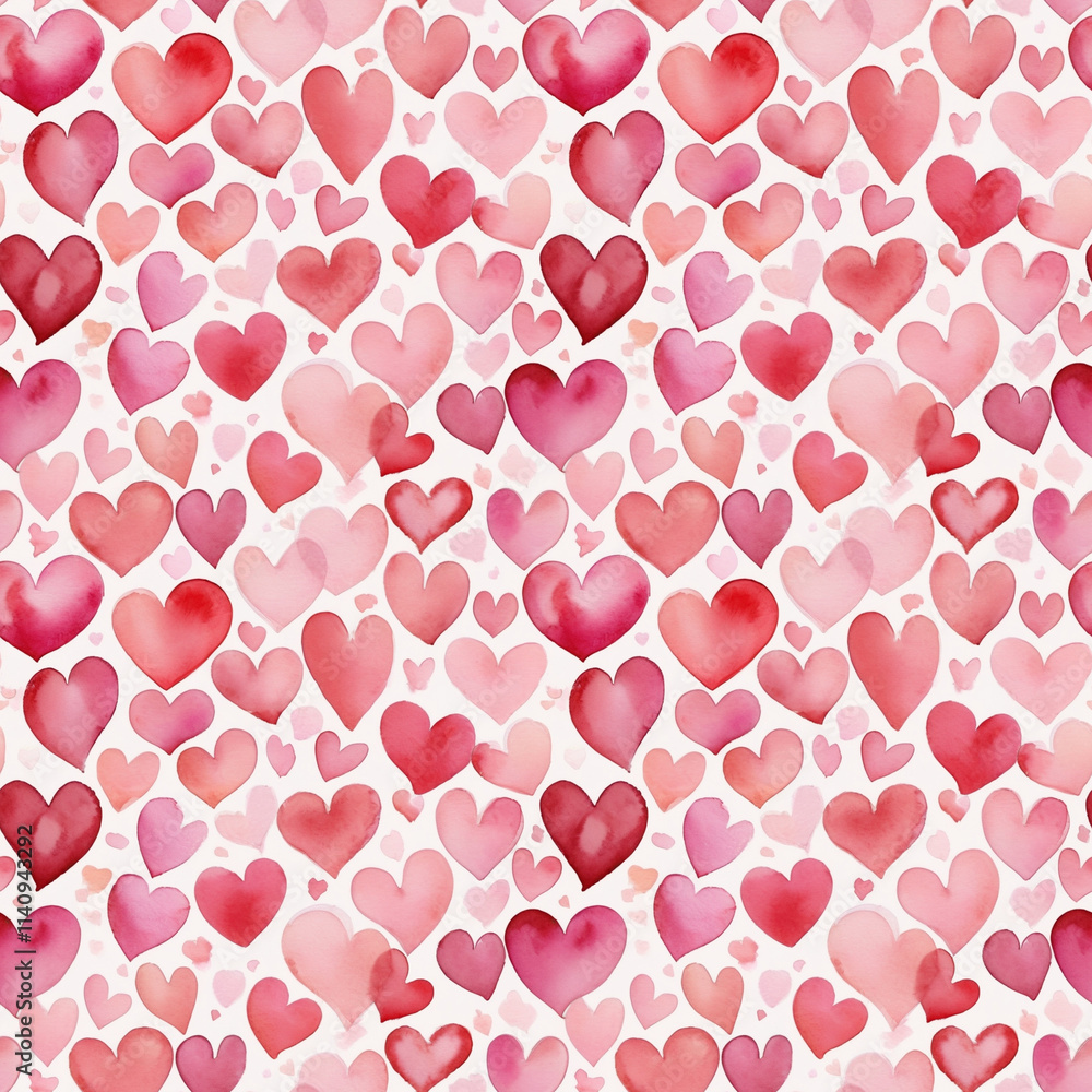 Seamless Doodle Hearts Pattern on Beige Background Seamless Doodle Hearts Pattern on Beige Background