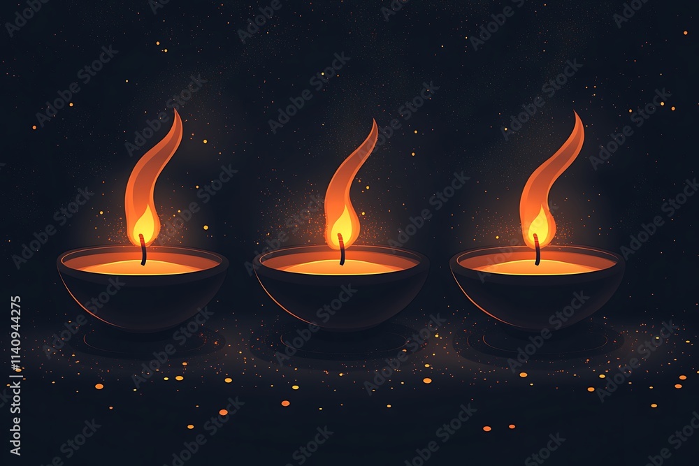 Row of Candles Glowing in a Line
Row of Candles Glowing in a Line