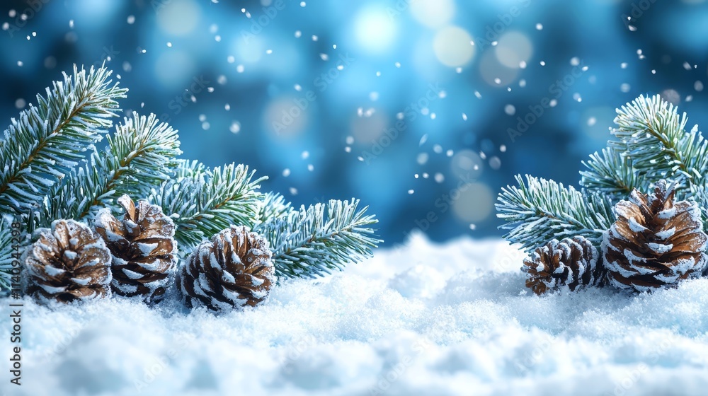 A bunch of pine cones sitting on top of a snow covered ground A bunch of pine cones sitting on top of a snow covered ground