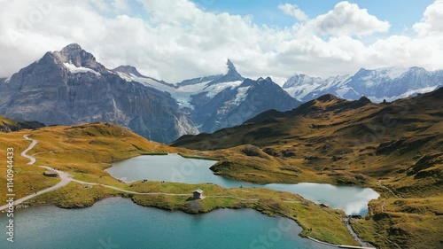 Lake On Mountains In Switzerland