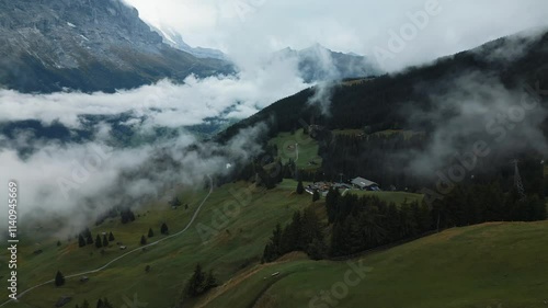 Ski Lift in Mountains in Switzerland