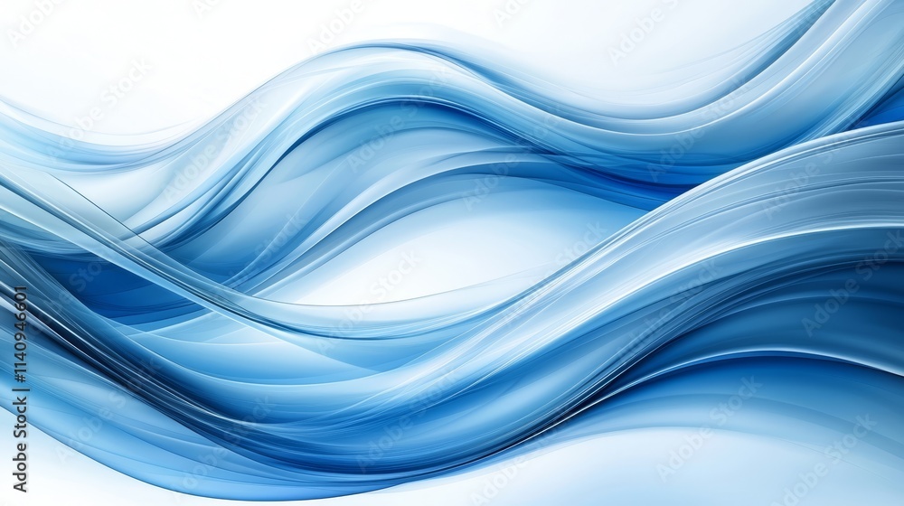 A blue and white abstract background with wavy lines A blue and white abstract background with wavy lines