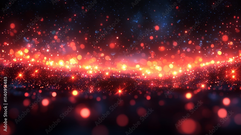 Fototapeta premium A dark blue background with red and yellow lights