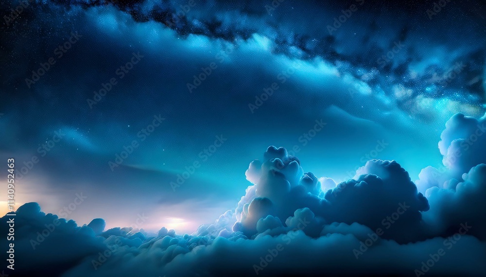 Noctilucent clouds floating in a dark sky Noctilucent clouds floating in a dark sky